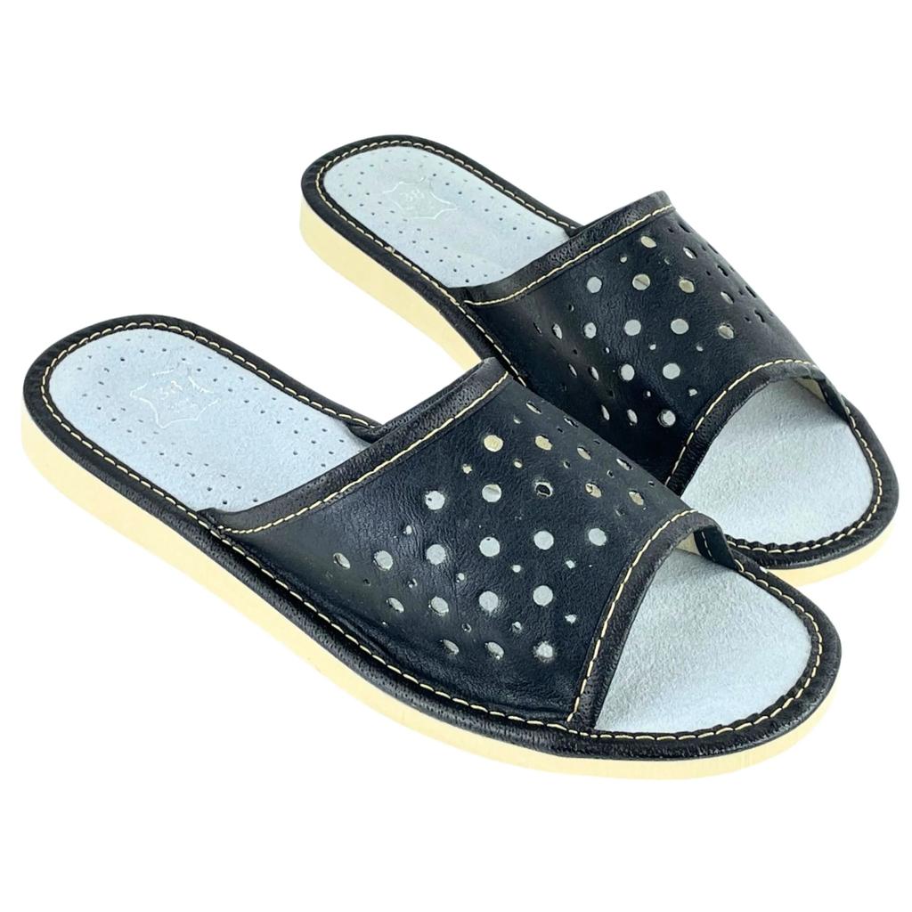 Black women's slippers, women's summer slippers with open toes 40