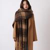 Warm Coffee Merad~ Premium Plaid Scarf Women's Autumn and Winter Retro Versatile Thickened Warm Shawl Scarf Tide