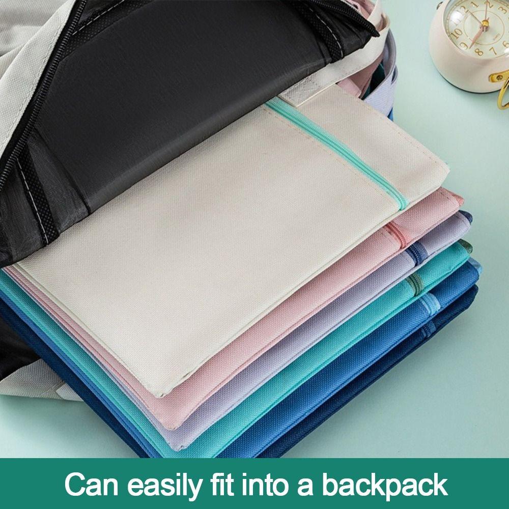 Zipper File Bag Large Capacity Briefcase A4 Envelope Folder School Office
