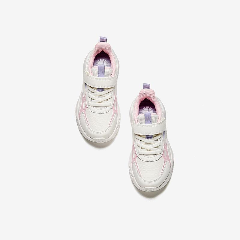 Anta Детские модные универсальные легкие кроссовки с низким верхом и амортизацией из синтетической кожи Детские кроссовки Белый Розовый Фиолетовый A22449977N-1