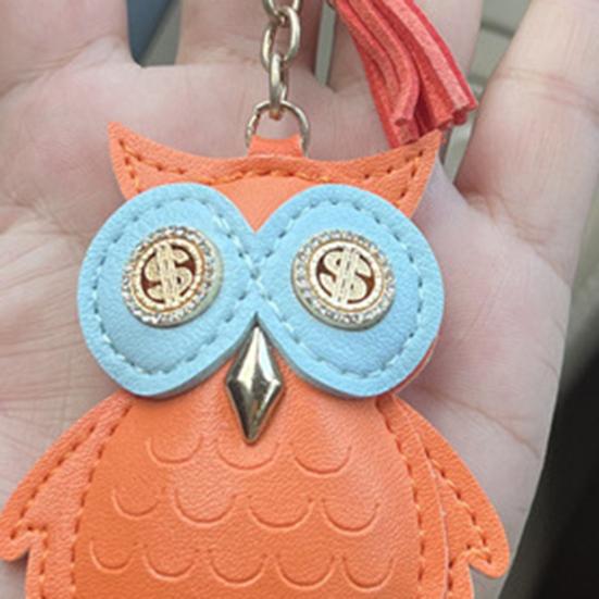 Брелок для ключей в виде совы, компактный, легкий, из искусственной кожи, подвеска для ключей, сумок, рюкзаков, аксессуаров