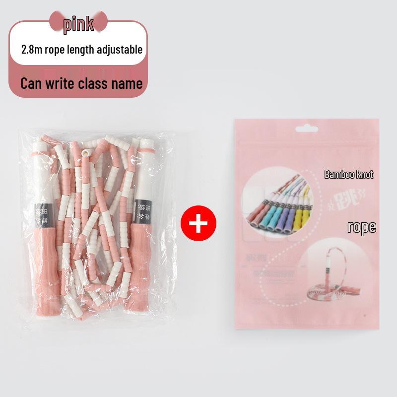 Kids' Adjustable Knotless Bamboo Bead Jump Rope for Beginners