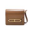 Glossy BOX Cowhide Pig Nose Women's Bag Commuter Small Square Bag One Shoulder Crossbody Tofu Bag Stewardess Bag