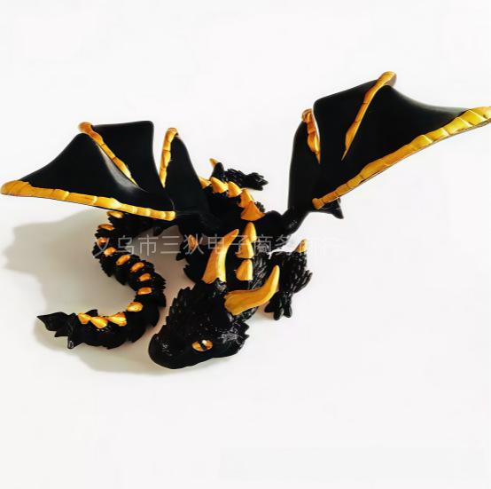 3D-печатная шарнирная большая летающая фигурка дракона с рогами, ornament, игрушка, подарок