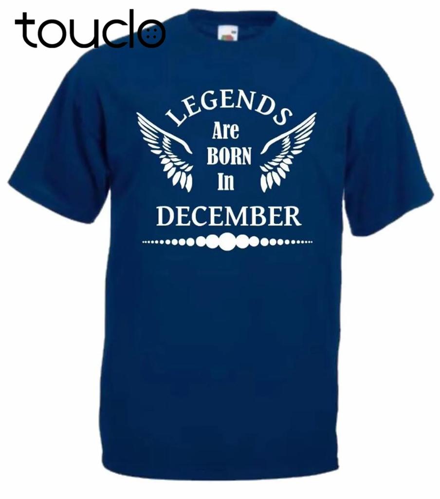 Legends Are Born In December Birthday Gift Present Summer Brand Casual Funny Cotton Short Sleeve Novelty Tshirt