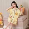 100% Cotton Girls Pajama Set Short Sleeve Shorts Cartoon Print Sweet Sleepwear Kids Home Outfit