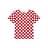 Checkerboard Letter Print Short Sleeve T-Shirt Men Tops Red VN0A54IDY0W