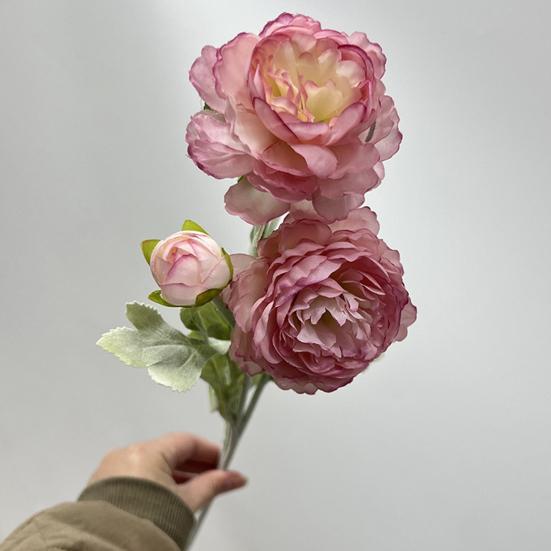 Искусственный пион со стеблем 3 головки Реалистичный искусственный цветок Свадебный стол для домашнего офиса Центральная часть Искусственная цветочная ветка Цветочная композиция Украшение