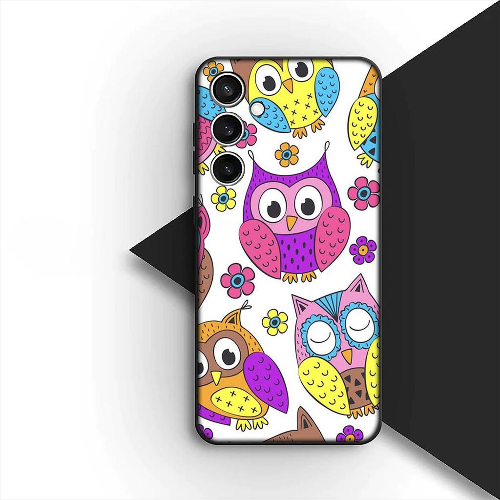 Soft Cover for Samsung Galaxy S24 S25 S23 FE Ultra Plus S7 Edge S25+ S23+ A56 5G Casing Phone Case Wallpaper Owl Bird