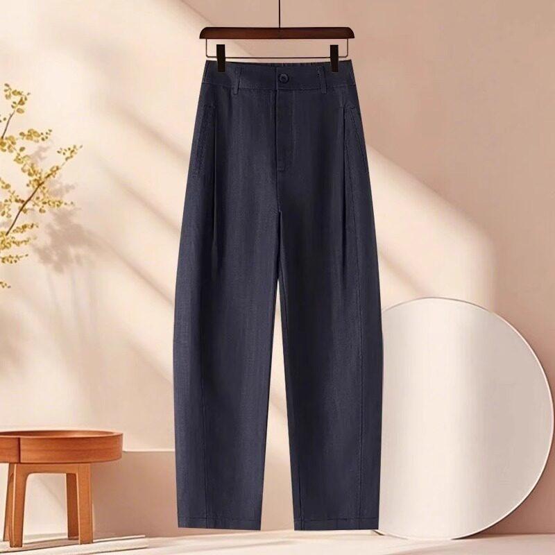 Tencel linen nine-point harem pants for women, 1116 summer thin high-waist loose slimming anti-wrinkle casual pants for pettes