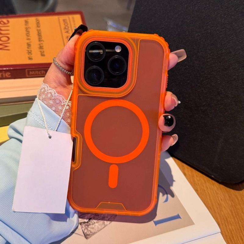 Матовый Чехол для Телефона с Беспроводной Зарядкой Magsafe Для Для Iphone 11 12 13 14 15 16 Plus Магнитный Ударопрочный Бампер Чехол Крышка