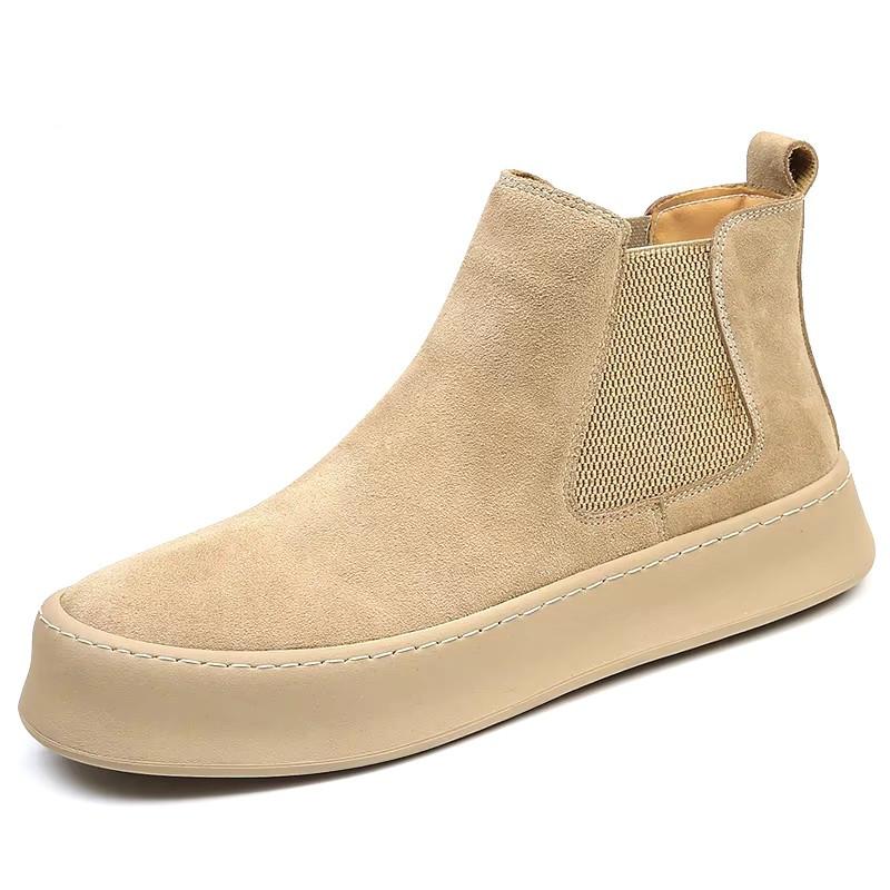 Роскошные слипоны, безопасная удобная обувь, мужская, для улицы, челси, кожаные, для ходьбы, мужские, осенние, новые мужские ботинки