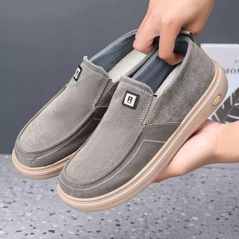 Summer Breathable Thick Sole Slip On Men S Casual Canvas Shoes