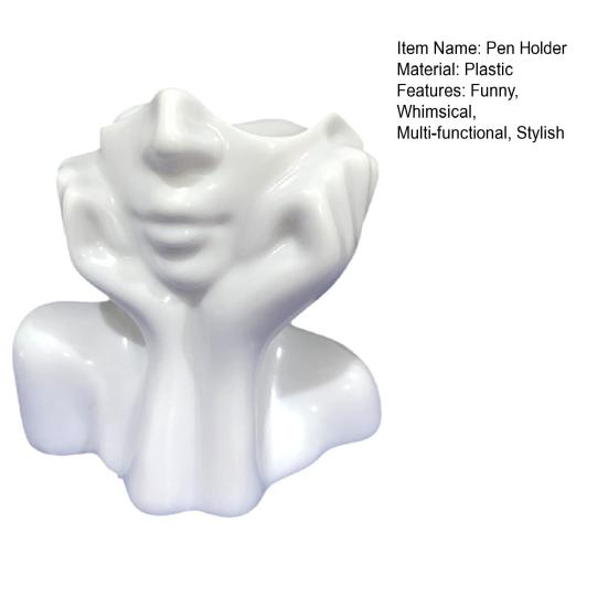 Подставка-органайзер для кистей для макияжа в форме лица, женская форма, голова, половина тела, чаша для хранения косметических инструментов, абстрактное искусство, настольная подставка для ручек для декора дома и офиса