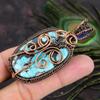 Tibetan Turquoise Handmade Copper Wire Wrap Jewelry Pendant 2.84 R4D89