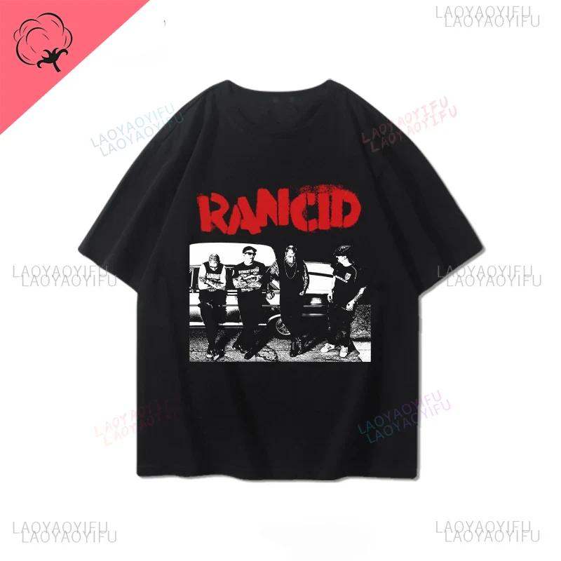 Футболка с коротким рукавом Rancid Band для мужчин, летняя, американский стиль, принт, крутая, чистая, полурукава, модная, с принтом, топ