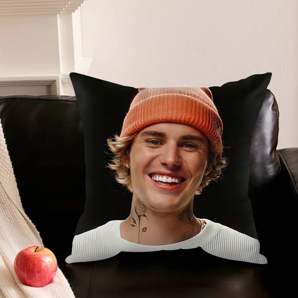 J-Justin-S Певец B-Bieber-R Наволочка Для Дивана Комнаты Офиса Декор Печатная Защитная Наволочка На Подушку Подарок На День Святого Валентина Индивидуальная