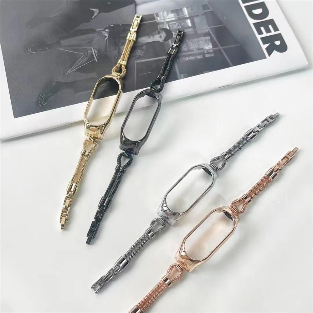 Новый дизайн, медная цепочка с браслетом из цинкового сплава для Xiaomi Mi Band 7 6 5 4, регулируемый ремешок для часов MIband, металлические аксессуары