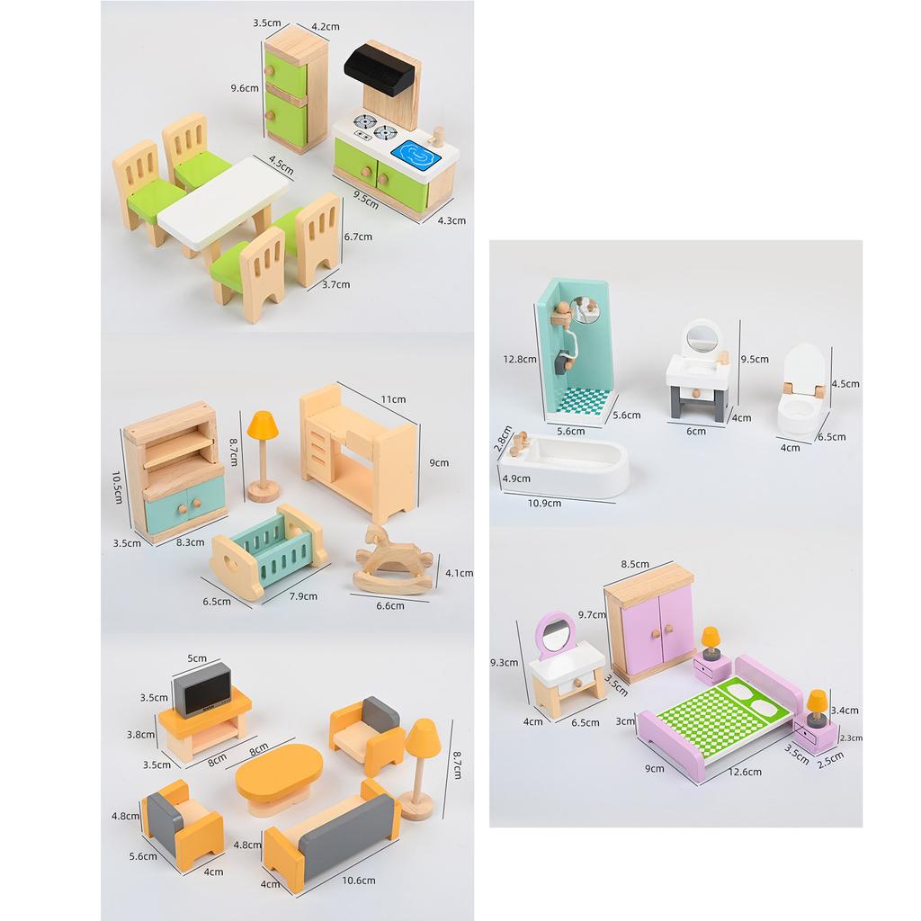 Мебель для кукольного домика, имитация детского дома, игровая игрушка, деревянный кукольный домик, комната, миниатюрная игрушка, подарки на день рождения для девочек