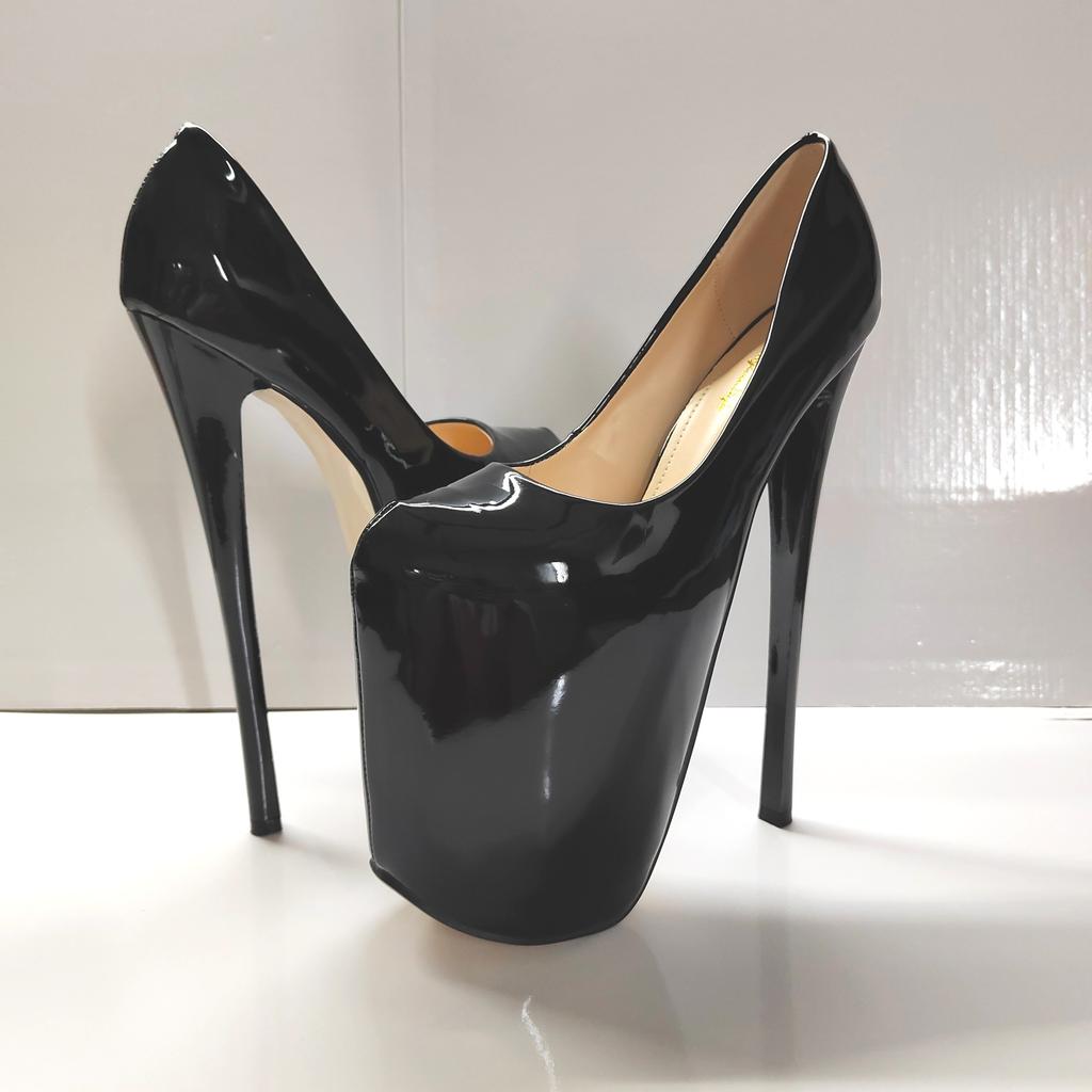 Женские пикантные сандалии 22 см, модель с круглым носком, на высоком каблуке для танцев на пилоне, обувь для ночного клуба, обувь для стриптиза, большие размеры