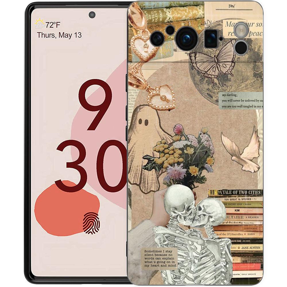 Чехол для телефона Google Pixel 8 A 7 6 Pro 6A 5G, черный, мягкий противоударный чехол, силиконовый чехол из ТПУ, милый маленький призрак