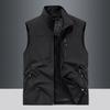 Мужская куртка Новый жилет Мужской уличный повседневный весенне-летний жилет Стойка воротник Зажим для лошади Плечо