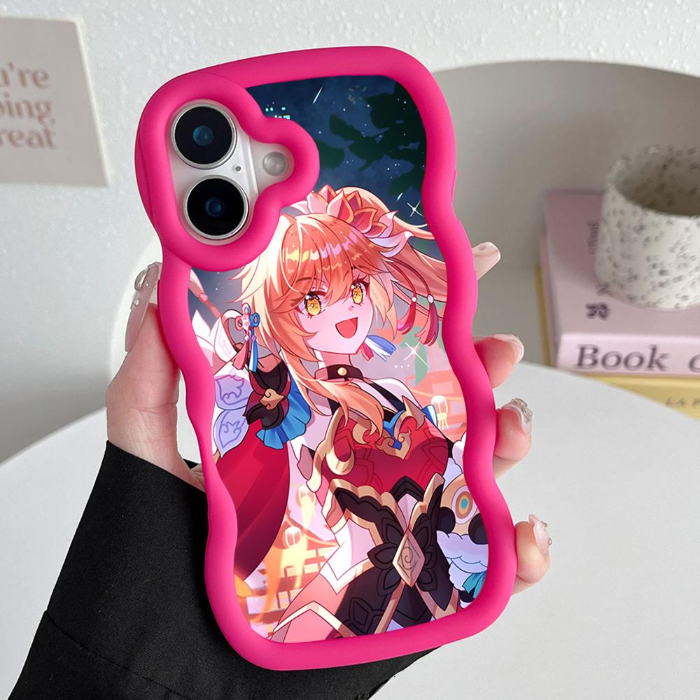 HSR Guinaifen Чехол для мобильного телефона из ТПУ с волнистым краем для iPhone 17 16 15 14 13 12 11 Air Pro Max Plus Цветная крышка