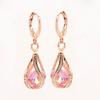 Drop Earring Trendy Women Rose Gold Pierced Dangle Rhinestone Drop Earrings Jewelry