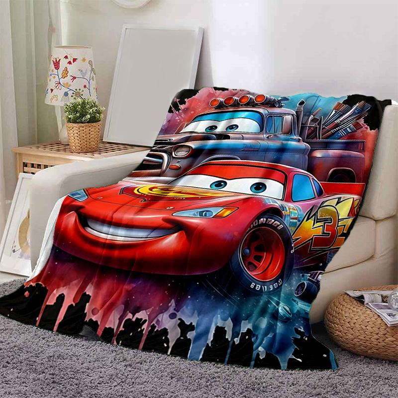1pc Car Adventure Flannel Blanket Soft Warm Throw Blanket for Bedroom Living Room Bed Travel Camping Picnic Gift. M730024
