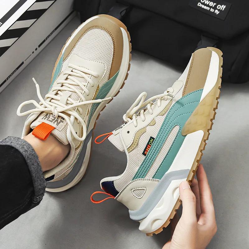 New Men'S Casual Shoes Breathable Mens Sports Shoes Hard Wearing Comfortable Men Thick-Soled Running Shoes Zapatillas Informales