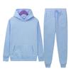 2026 Spring-Autumn Men's Casual Loose Two-Piece Set: Solid Color Hooded Sweatshirt with Long Sleeves