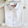 Fashion Embroidery Fake Collar Women Rhinestone Half Shirt Vest Detachable False Collar Faux Cols Lapel Female Necklace Decor