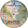 7-дюймовая пластинка FOUR SEASONS Декабрь 1963 Oh What A Night K16688 Warner Bros. Re 1975 UK Поп Б/У