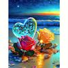 Полная круглая алмазная живопись Пейзаж Морская вышивка Роза Алмазная мозаика Вышивка крестиком Ручная роспись Искусство Подарок Настенное искусство 30x40 см/12x16 дюймов