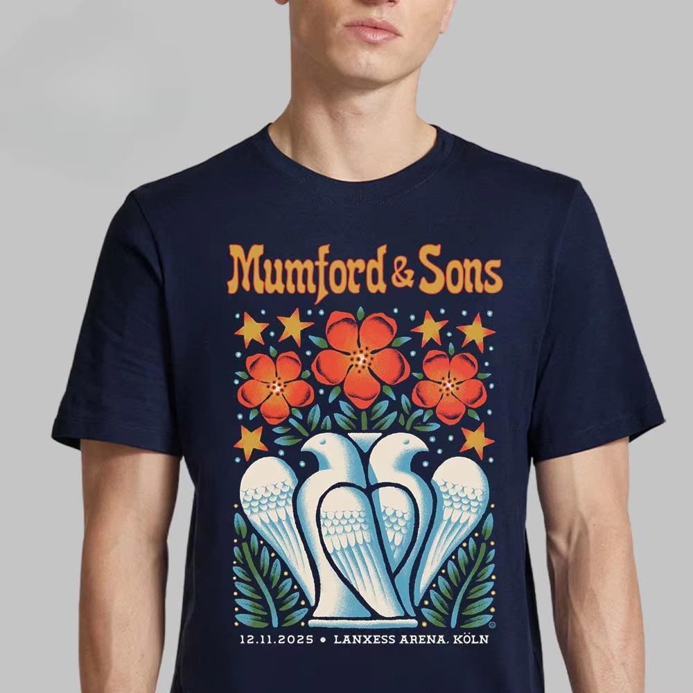 Mumford Sons 2025 North America Tour Show Logo Graphic Tee Folk Streetwear Casual Unisex Short Sleeve Top