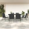 VidaXL Garden Dining Set 7 Pcs Black Textilene and Steel 3200707