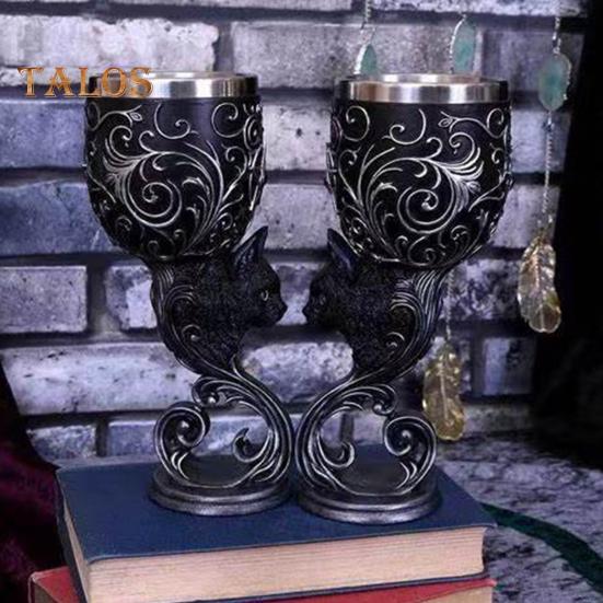 Бокал для вина «Дракон», кубок для кошки, кубок из нержавеющей стали, смола, готический, мрачный, Хэллоуин, декоративный бар, виски, коктейль, стаканы для пива, вина