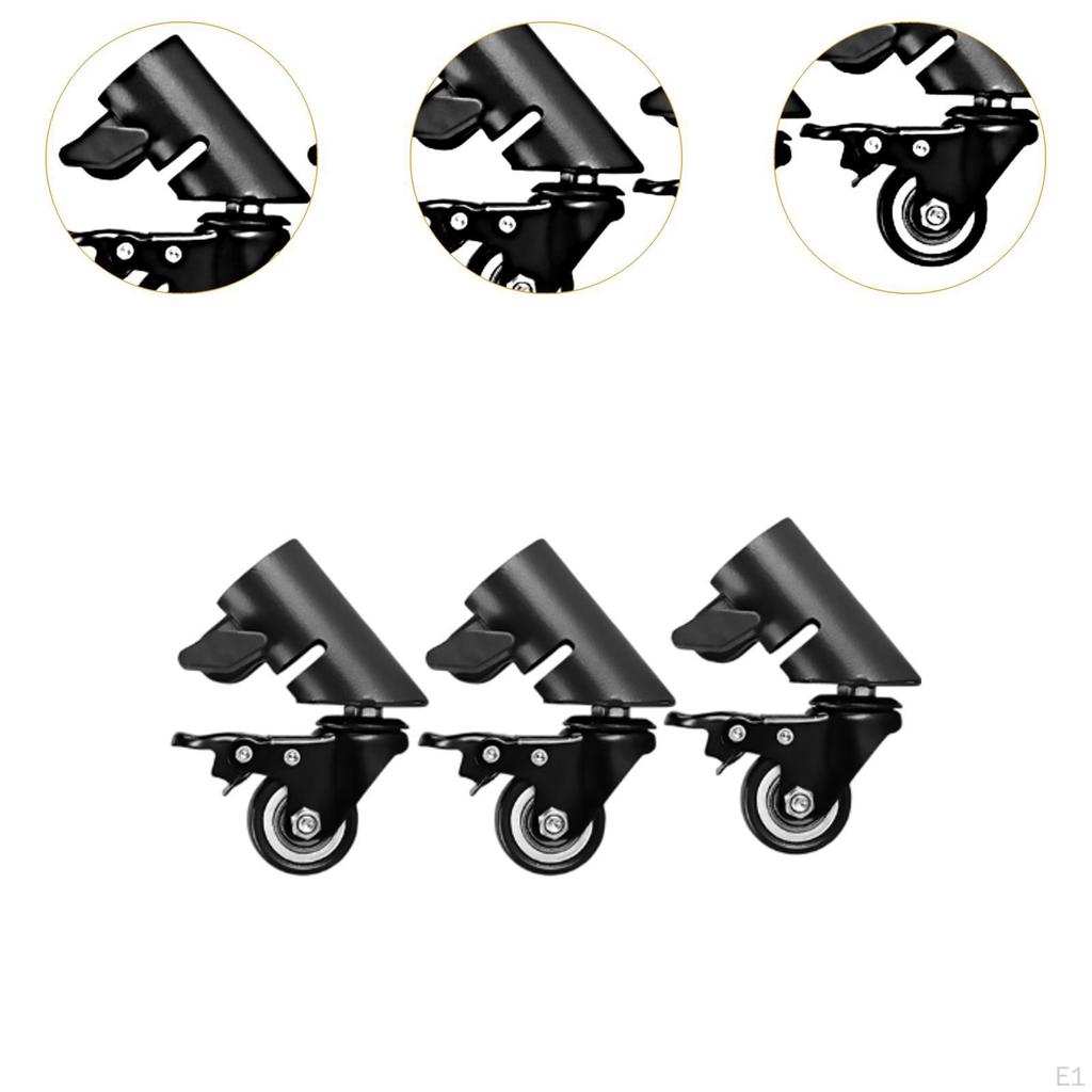 Комплект из 3 шт., стойка для динамика, металлические поворотные ролики, роликовые колеса с тормозной ногой, ролик для студии
