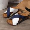 Fashion Women Summer New Mix Color Wedge Sandals Girl Comfortable Non Slip Beach Shoes Woman PU Leather Platform Roman Sandalias Mujer