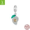 Exquisite And Fun Mango Diy Pendant Accessories, Cute Inlaid Fruit S925 Silver Bracelet Beaded.