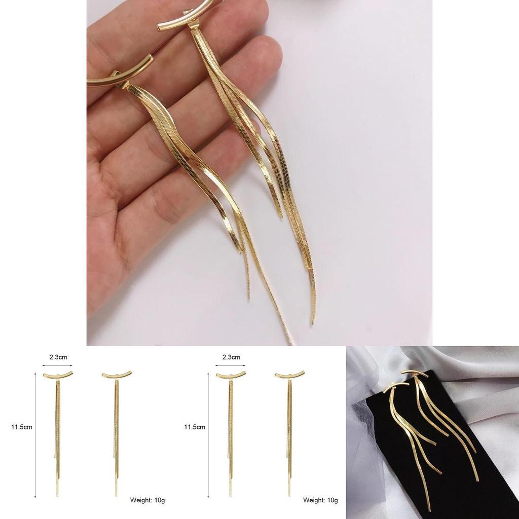 Alloy Chain Drop Earrings With Electroplating For Stylish Casual Wear And Gift Idea