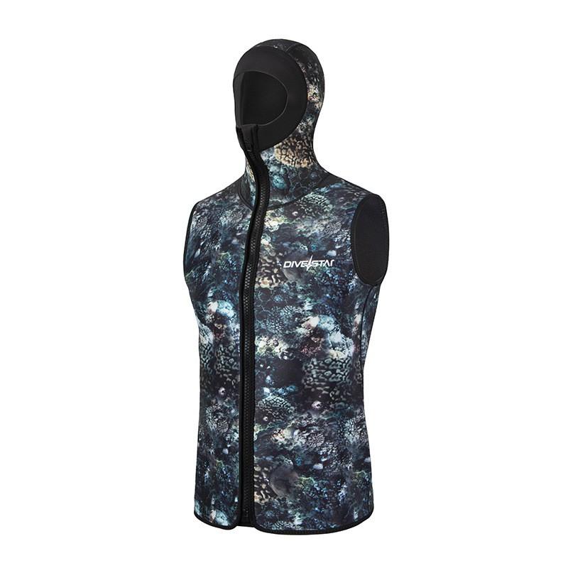 3mm Neoprene Sleeveless Hooded Wetsuit Vest Freediving Snorkeling Surfing Kayaking Water Sports