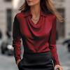 Fashion Swinging Collar Solid Women Shirt Autumn Long-sleeved Top, Women's Clothing, Simple Thin Temperament Blouse,office Lady