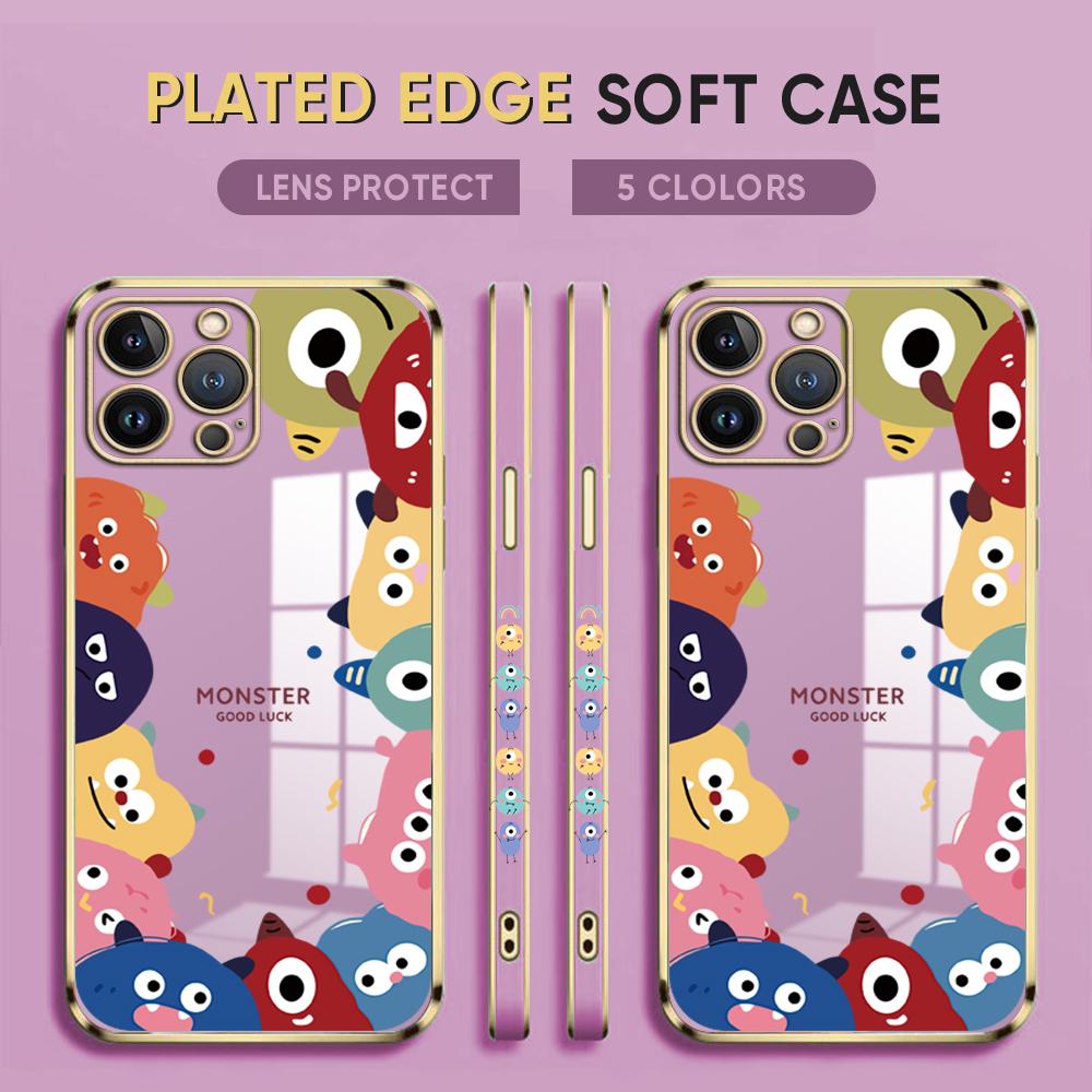 Симпатичный чехол для телефона с покрытием «Маленькие монстры» для iPhone 11 13 15 Samsung Galaxy A52 Xiaomi Redmi 12C Note 10 Pro Oneplus Мягкие чехлы для смартфонов