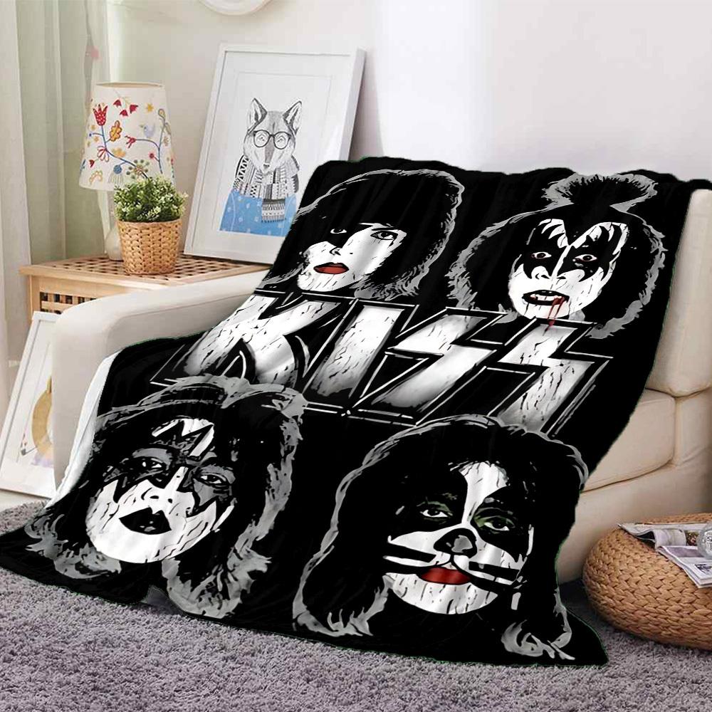 1 шт. Фланелевое одеяло группы KISS, Мягкое, приятное для кожи, с цифровой печатью, Различные размеры в наличии для семьи, друзей, на день рождения