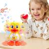 Electric Dancing Duck Funny Blink Eyes with Music & Lights Early Cartoon Educational Toy Interactive Baby Duck Toy Kids Gifts
