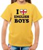 Я люблю английских парней - Детская футболка - Забавная британская Британия Сердце Англии