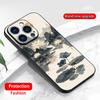 Чехол для телефона с дизайном в стиле китайской тушевой живописи Для iPhone 16 16e 15 14 13 12 11 Plus Pro Max Мягкий черный Ударопрочный чехол