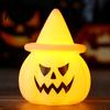 Halloween Party Decorations Pumpkin Night Light, LED Light-up Witch Hat Pumpkin, Spooky Decor Cartoon Table Lamp for Holiday Decoration