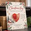 Stocking Stuffers for Friends Family Christmas Hug Pocket Card, Mini Festive Greeting Card Cute Decorations Desk with Envelope, Holiday Gift